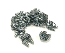 Cable Clamps 1/4” U-Bolts Galvanized Wire Rope Clamps Clips 6, 10, 20 ~ 100pcs