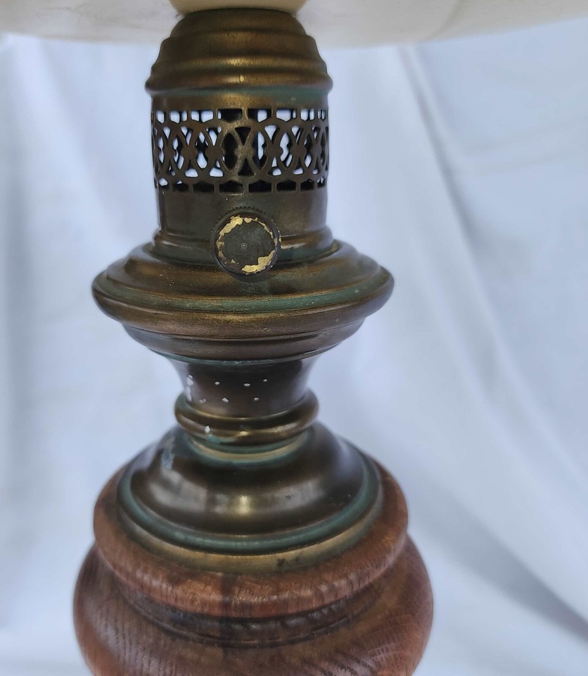 Vintage MCM Bronze Colored Metal Hanging Pendant Chain Lamp For