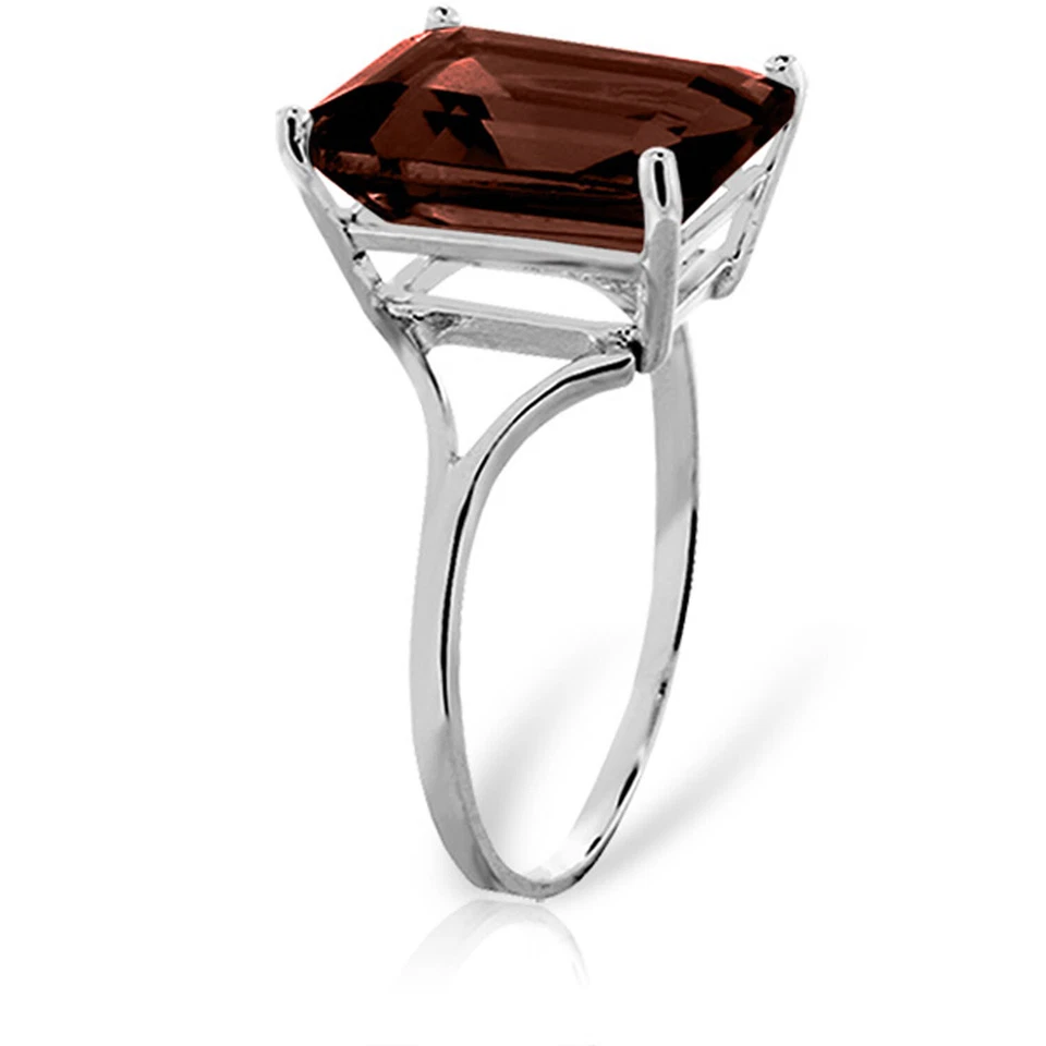 7 ct Platinum Plated 925 Sterling Silver Ring Natural Octagon Garnet - Image 2 of 2