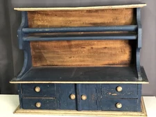 Primitive Folk Art Hanging Farmhouse Style Cabinet Cupboard Salesman Sample