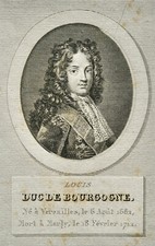 LOUIS DUKE OF BURGUNDY (1682-1712) PORTRAIT, ORIGINAL ENGRAVING FROM 1825,
