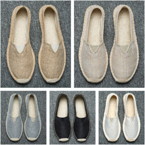 Herren Damen Leinen Flach Schuhe Slipper Einfarbig Kung Fu Tai Chi Retro Lässig - Bild 2 von 17