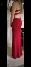 Red maxi prom dress/fancy occasion dress. Has sequins that fade towards bottom.