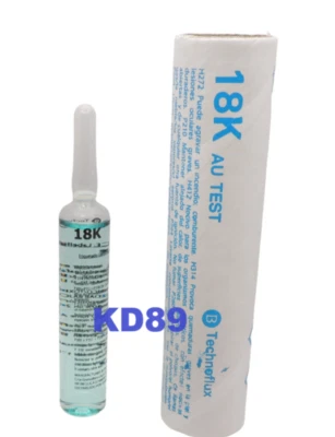 1 X REACTIF TESTEUR ampoule test à tester les bijoux en or 18 K 750/1000 promo