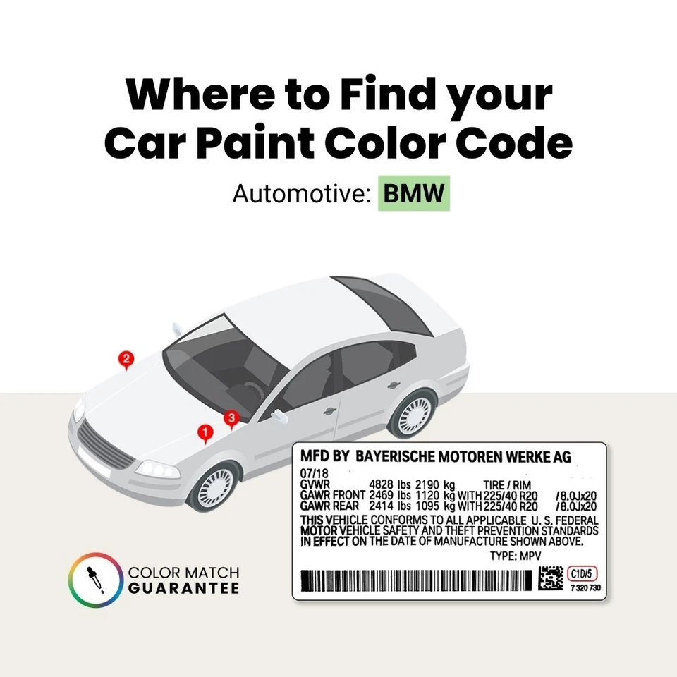 Pintura de retoque BMW de TouchUpDirect - Pincel o pintura en aerosol - Elige tu color Foto 2 de 4