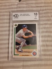 1991 UPPER DECK #115 GREG MADDUX CUBS HOF Classificato #10 Beckett 0001587236