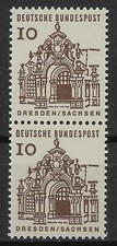 Bund 1964 ** Mi 454 Bauten klein 10Pf Bauwerke im Paar senkrechte Paare 03674F