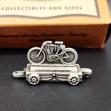 RARE Harley Davidson Mini Boxcar Box Car 1903 Motorcycle Pewter HTF #20/2500