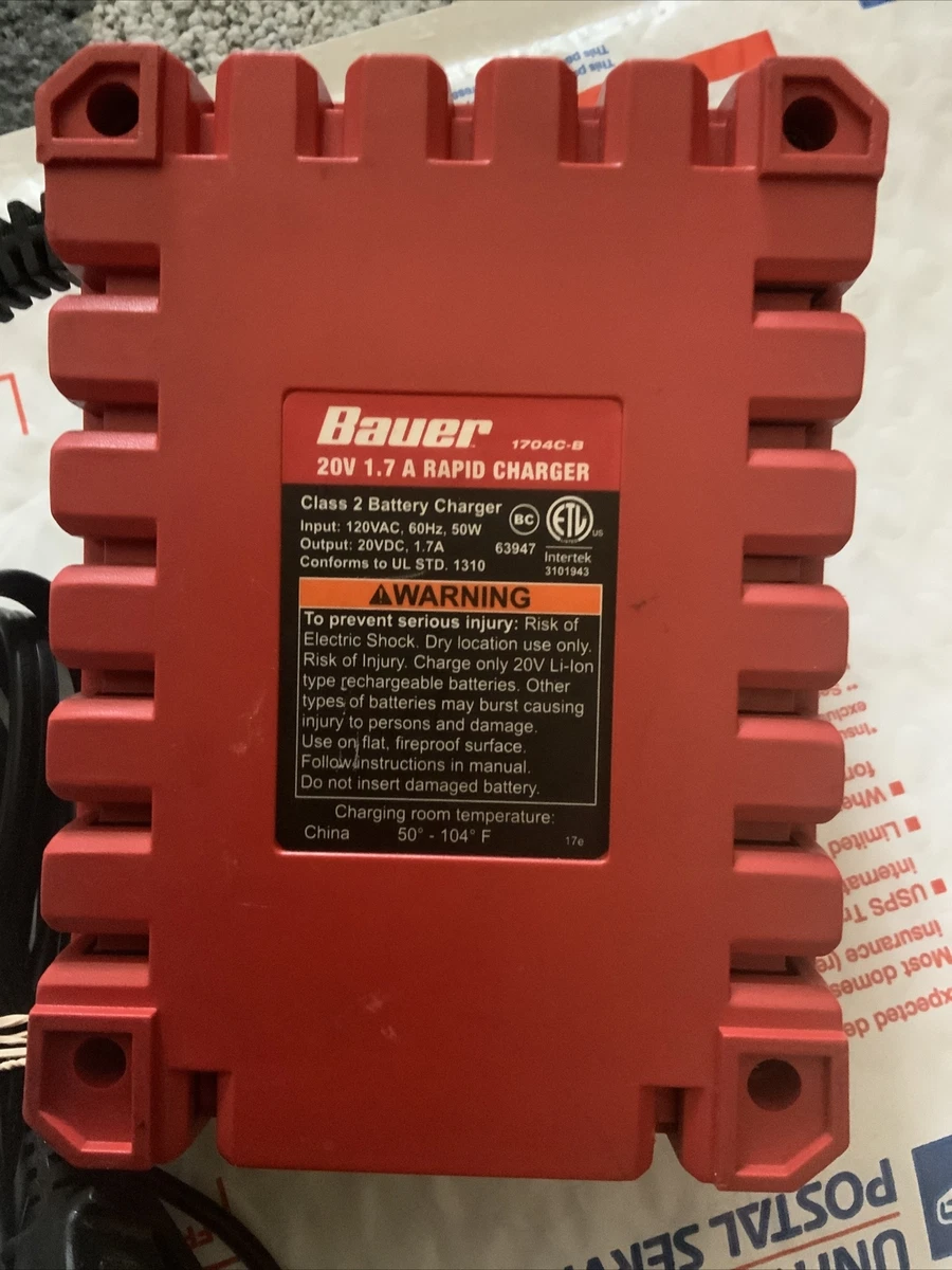 BAUER 20V LithiumIon Rapid Charger, 52 OFF