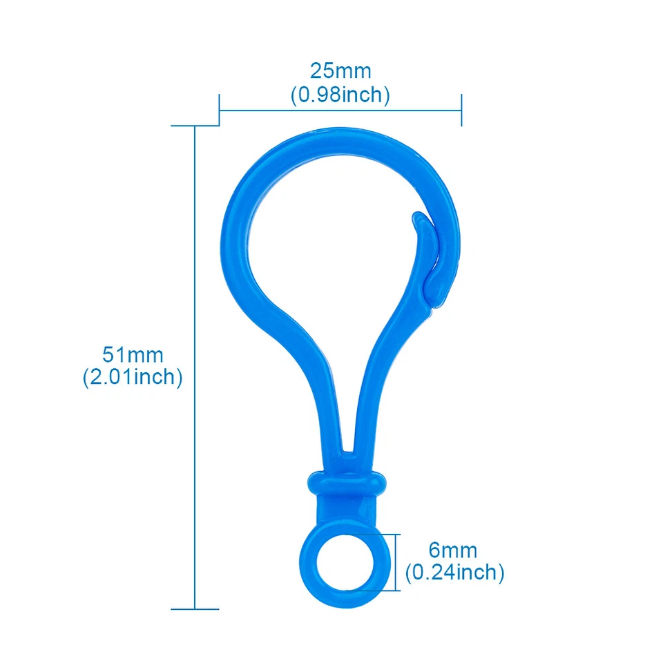 100x Cierres de langosta de plástico para bombilla Clip de gatillo Ganchos a presión Cierre de llavero 51x25 mm Foto 3 de 4