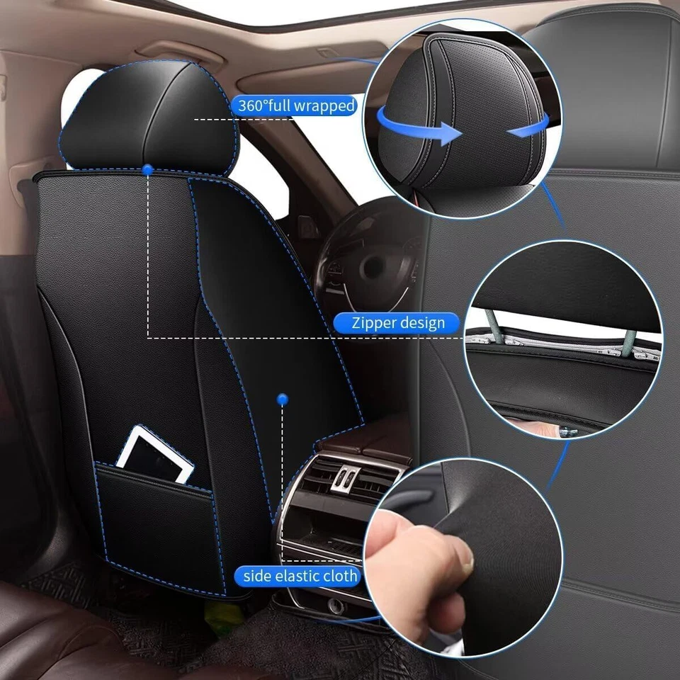 Faux Leather Car Front Row Seat Cover Pad 2pcs Fit for Buick Encore GX 2020-2025 — 第 2/4 张图片