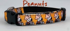 Cartoon dog collar handmade adjustable buckle collar 5/8" wide or leash fabric
