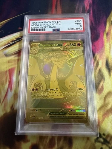 Pokémon Mega Charizard X EX Mega Hyper Rare 130/094 Phantasmal Flames PSA 9 2025