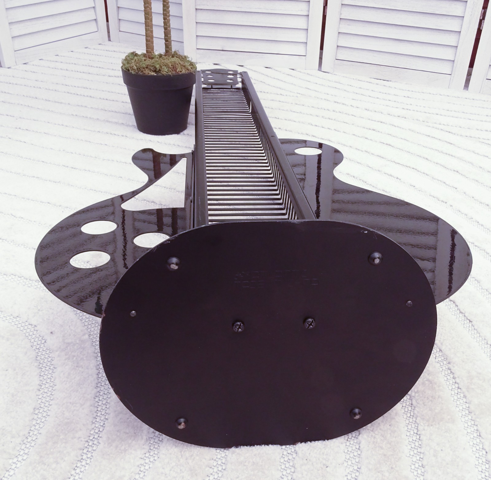 Vintage Atlantic Les Paul Guitar Shaped Music CD Holder Tower Rack 50” Rare