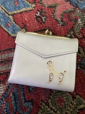NOS Vintage 1950s Princess Gardner Leather Wallet Poodle Glitter Lustre Cow Hide
