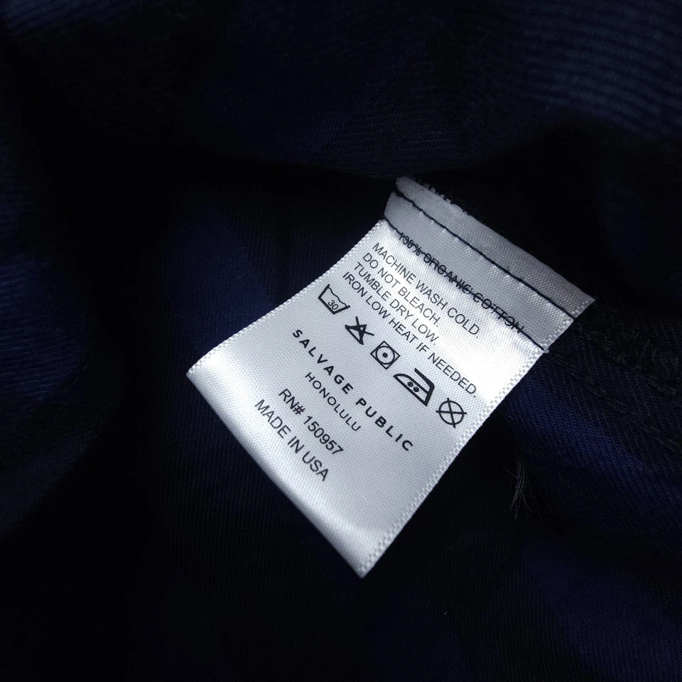 Salvage Public Honolulu Short Sleeve Button Shirt Mens Large Organic Cotton USA Foto 4 de 4