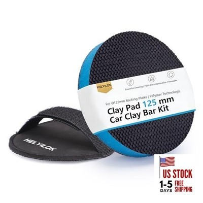  5'' Clay Bar Pad | Synthetic Clay Disc Kit with Hand-Strap Applicator | Fine 