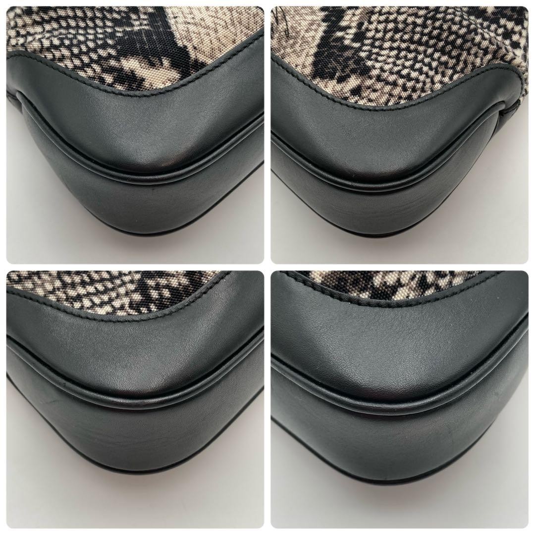 GUCCI Jackie Shoulder Bag Python Pattern Black Se… - image 6