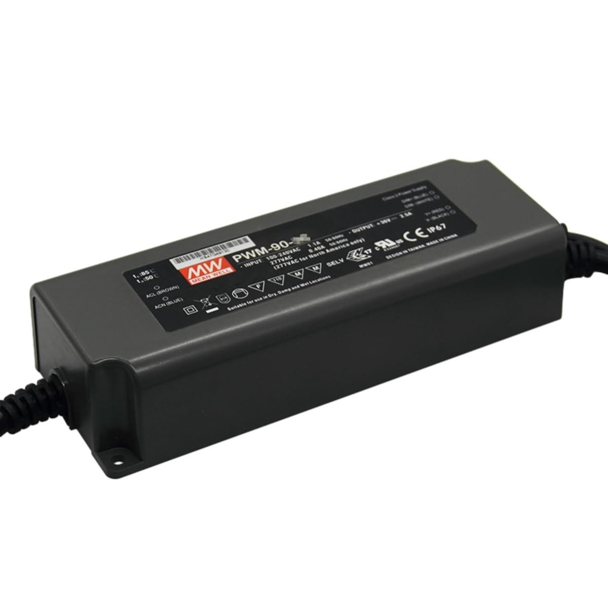 Alimentation LED Mean Well PWM-90-12 tension constante 12V pour ruban flexible