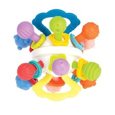 Colorful Textured Twist Ball Rattle Teether Toy for Babies