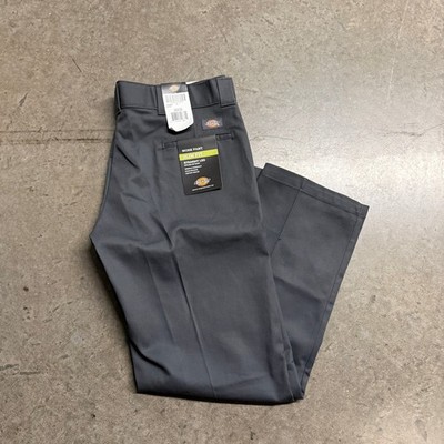 Dickies Mens WP873 Slim Fit Straight Leg Work Pants Charcoal Grey 36x30 NWT