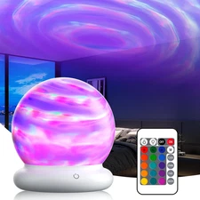 Portable Battery Night Light LED Aurora Projector with Remote Control, RGB Color