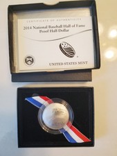 2014 US Mint Baseball HOF Commemorative Half-Dollar coin in box w/COA
