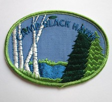 Vintage 60's Girl Scout CAMP BLACK HAWK PATCH Elton Wisconsin Forest Sail Badge