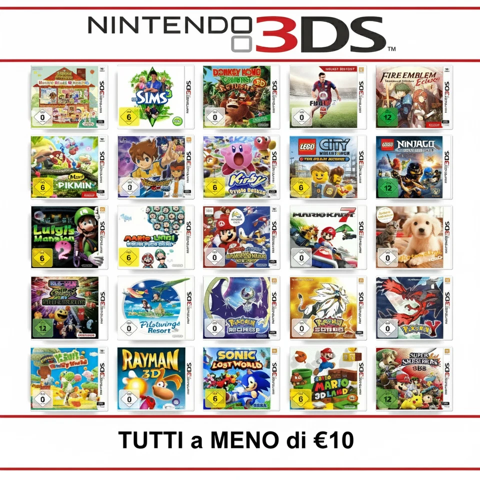 Nintendo 3DS 2DS Gioco A Scelta Sotto €10 Kirby Mario Sonic FIFA Pokemon Yokai