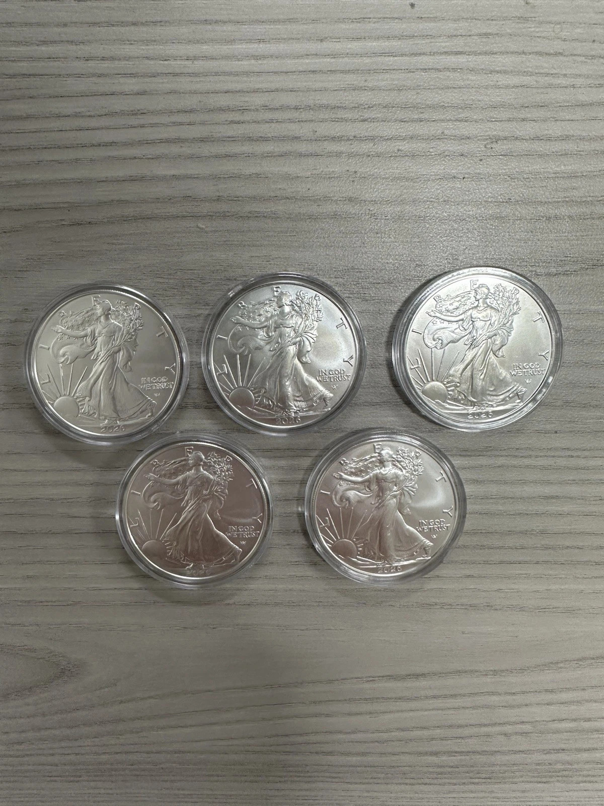 Lot of 5 - 2026 $1 American Eagle 1 oz BU