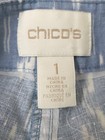 Chico's Women's Size 1/US 8 Crop Linen Pants Wide Leg Blue/White Ikat Pattern — photo 7