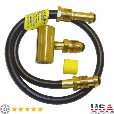 Propane Two-Tank Hook-up Kit W/ Hose Assembly Full Flow Tee Appliances New