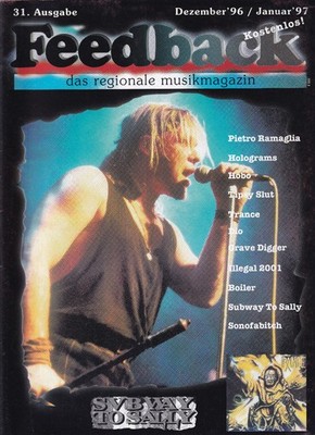 FEEDBACK Musikmagazin Pfalz - Saar - Nr. 31 Dez. 96 / Jan. 1997- Subway to Sally