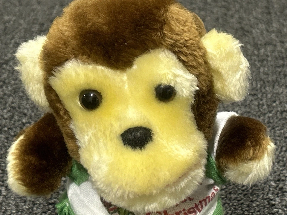 VINTAGE 1984 Swib Monkey Plush Made In Korea HTF 7” First Christmas Shirt - Image 3 of 4