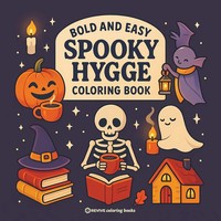 Bold & Easy Spooky Hygge Coloring Book Revive Coloring Books Taschenbuch 2025