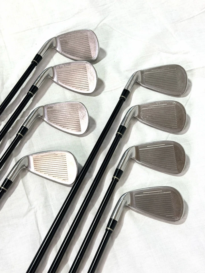 Nickent Genex Titanium ARC Irons 3-PW RH Graphite S Flex + Jumbo Grips | Nice! - Image 2 of 4