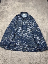 US Navy Shirt Men Large Reg Digital Camo Working Blouse NWU Military Ripstop USN