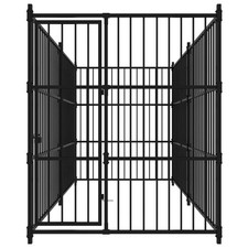 Outdoor Dog Kennel Dog Crate Dog Puppy Cage for Garden Galvanized Steel vidaXL