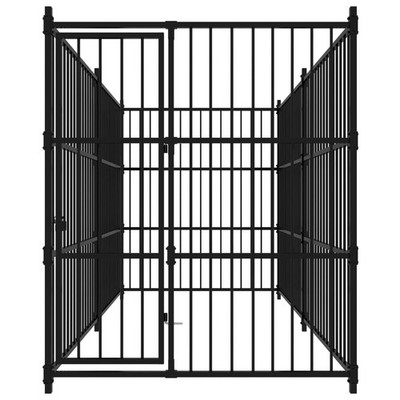 Outdoor Dog Kennel Dog Crate Dog Puppy Cage for Garden Galvanized Steel vidaXL
