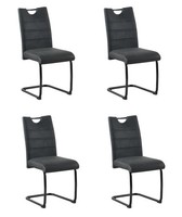 Schwingstuhl 4Er Set Petra Von Designlink Schwarz / Gestell Metall Schwarz
