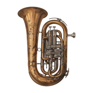 Tuba Musical Instrument Self Adhesive Sticker