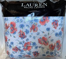 NEW Ralph Lauren beautiful Kylah Red Blue Floral 3 pc King Comforter Shams Set