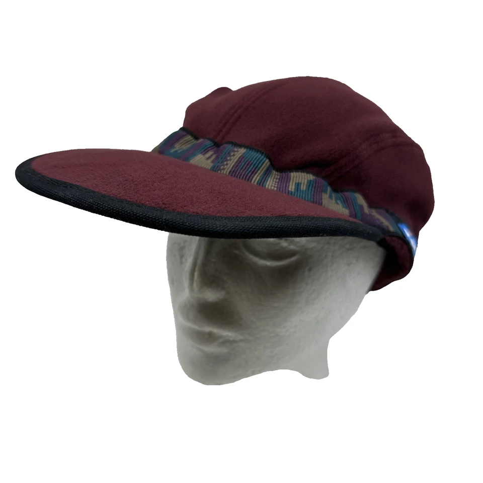 Kavu Fleece Strapcap Aztec Southwestern Maroon Red Unisex Small Adjustable NWT