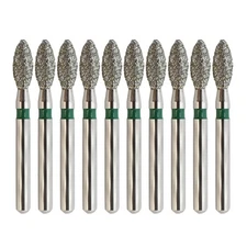 Dental Football Diamond Burs Friction Grip 368/023C Coarse Grit Green Multi-Use
