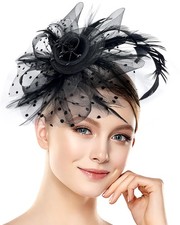 1920s Vintage Fascinators Hat for Women Tea Party Headband and Hair Clip Flow...