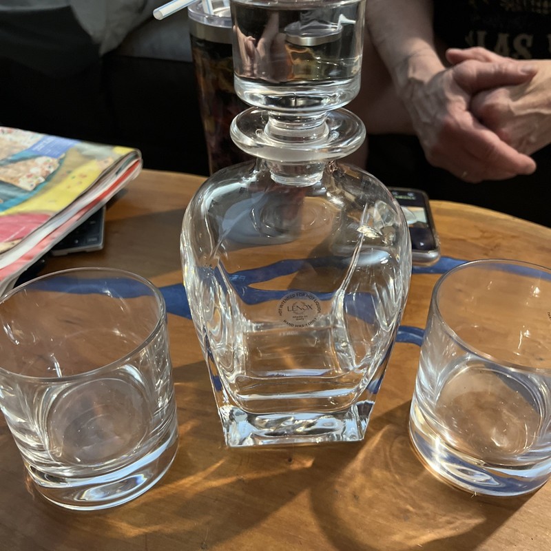 Lenox Crystal Decanter, 2 Glasses