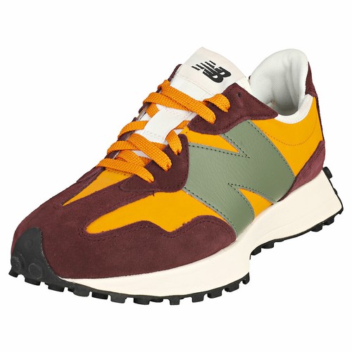 New Balance 327 Mens Orange Burgundy 