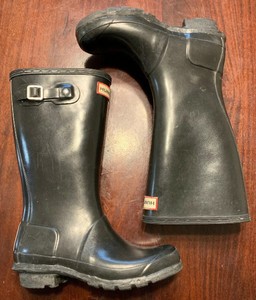 kids hunter wellies black