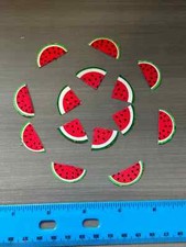 14 Watermelon Slices Iron on Fabric Appliques Pre-Cut