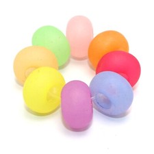 50 Mixed Frosted Matte Color Acrylic Rondelle Spacer Bead 14mm With Big Hole 5mm
